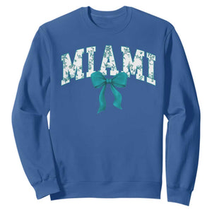 Miami Coquette Bow Sweatshirt Florida FL Retro Throwback Design Print Vintage Sport Fan Graphic