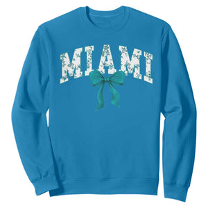 Miami Coquette Bow Sweatshirt Florida FL Retro Throwback Design Print Vintage Sport Fan Graphic