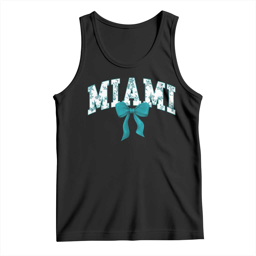 Miami Coquette Bow Tank Top Florida FL Retro Throwback Design Print Vintage Sport Fan Graphic