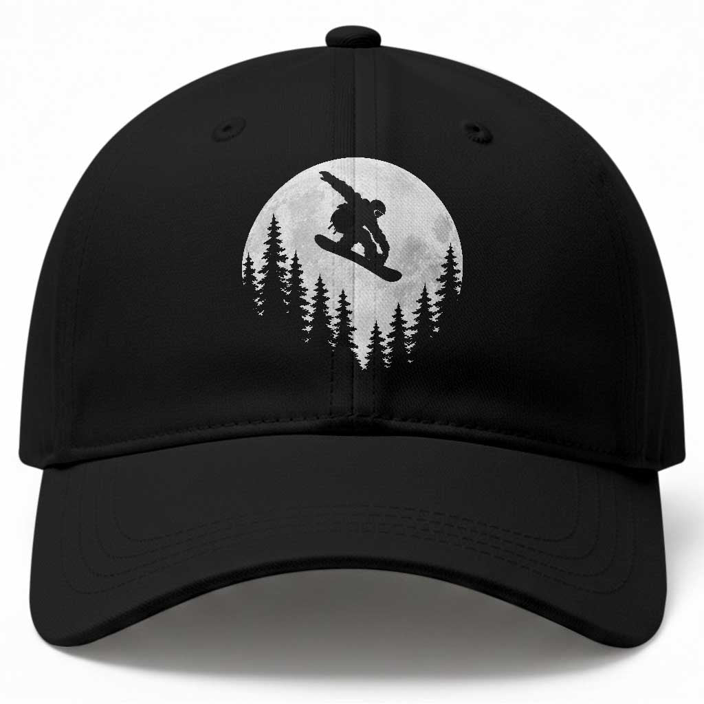 Snowboarding Full Moon Baseball Cap Freestyle Snowboarder Snowboard Lover Distressed Winter Sports