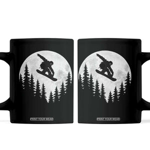 Snowboarding Full Moon Coffee Mug Freestyle Snowboarder Snowboard Lover Distressed Winter Sports