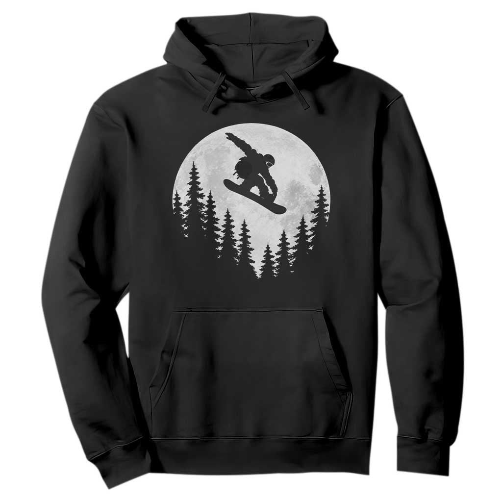Snowboarding Full Moon Hoodie Freestyle Snowboarder Snowboard Lover Distressed Winter Sports