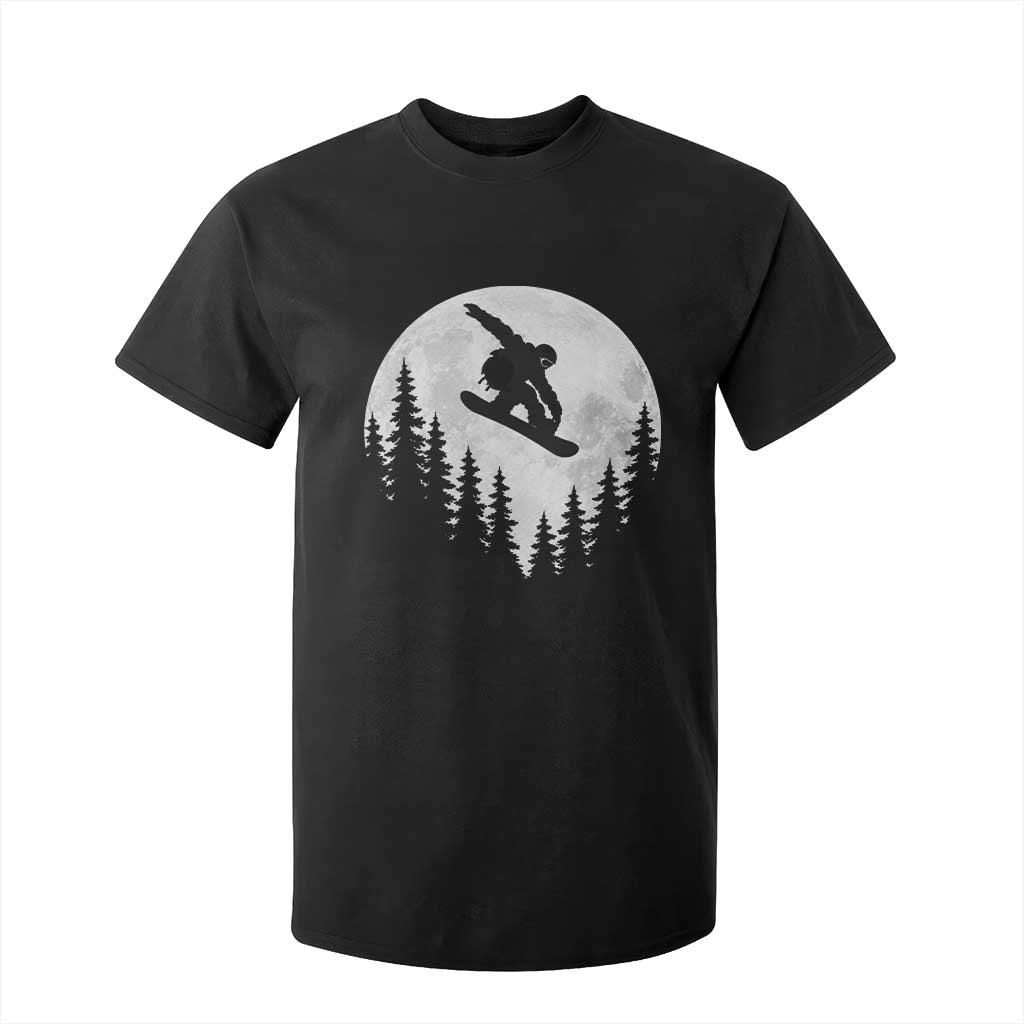 Snowboarding Full Moon T Shirt For Kid Freestyle Snowboarder Snowboard Lover Distressed Winter Sports