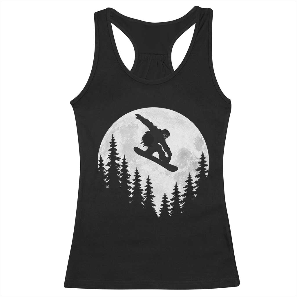 Snowboarding Full Moon Racerback Tank Top Freestyle Snowboarder Snowboard Lover Distressed Winter Sports