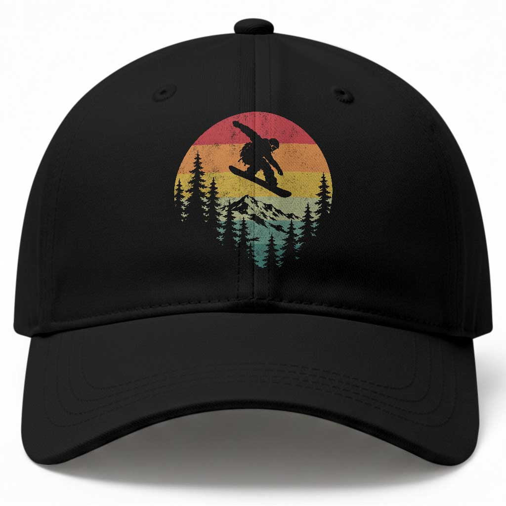 Snowboarding Vintage 70s 80s Baseball Cap Distressed Vintage Winter Sports Snowboarding Mountain Aesthetic