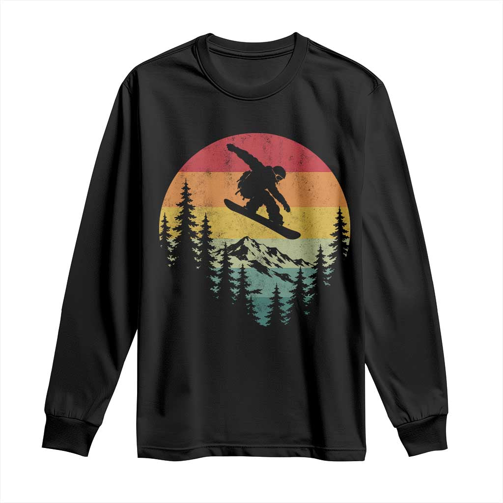 Snowboarding Vintage 70s 80s Long Sleeve Shirt Distressed Vintage Winter Sports Snowboarding Mountain Aesthetic