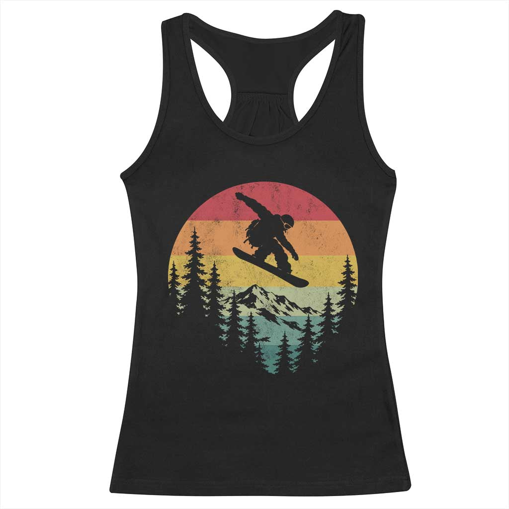 Snowboarding Vintage 70s 80s Racerback Tank Top Distressed Vintage Winter Sports Snowboarding Mountain Aesthetic