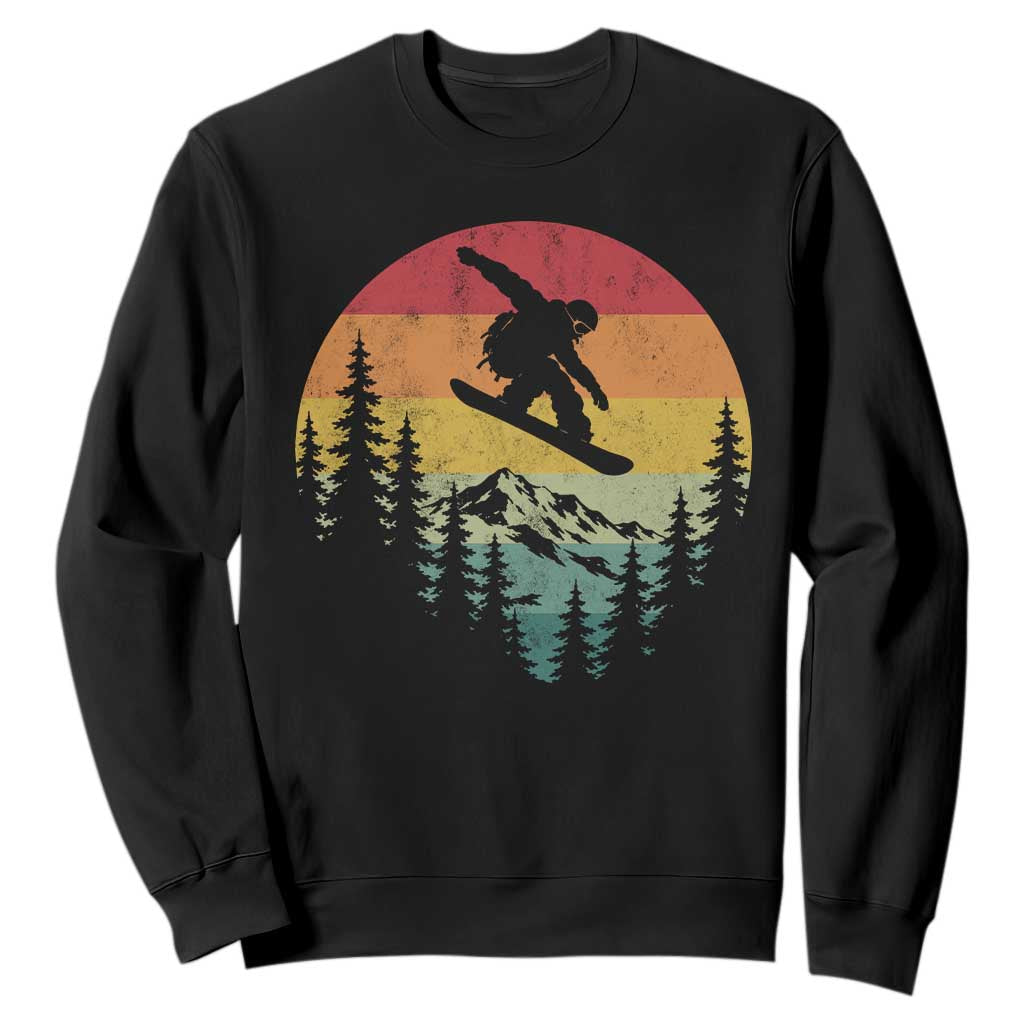 Snowboarding Vintage 70s 80s Sweatshirt Distressed Vintage Winter Sports Snowboarding Mountain Aesthetic