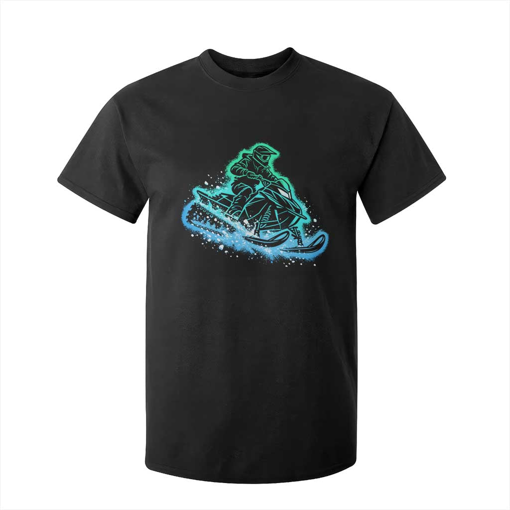 Vintage Snowmobile Graphic T Shirt For Kid Snowmobiling Snow Splatter Outdoor Gift