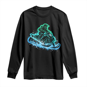 Vintage Snowmobile Graphic Long Sleeve Shirt Snowmobiling Snow Splatter Outdoor Gift