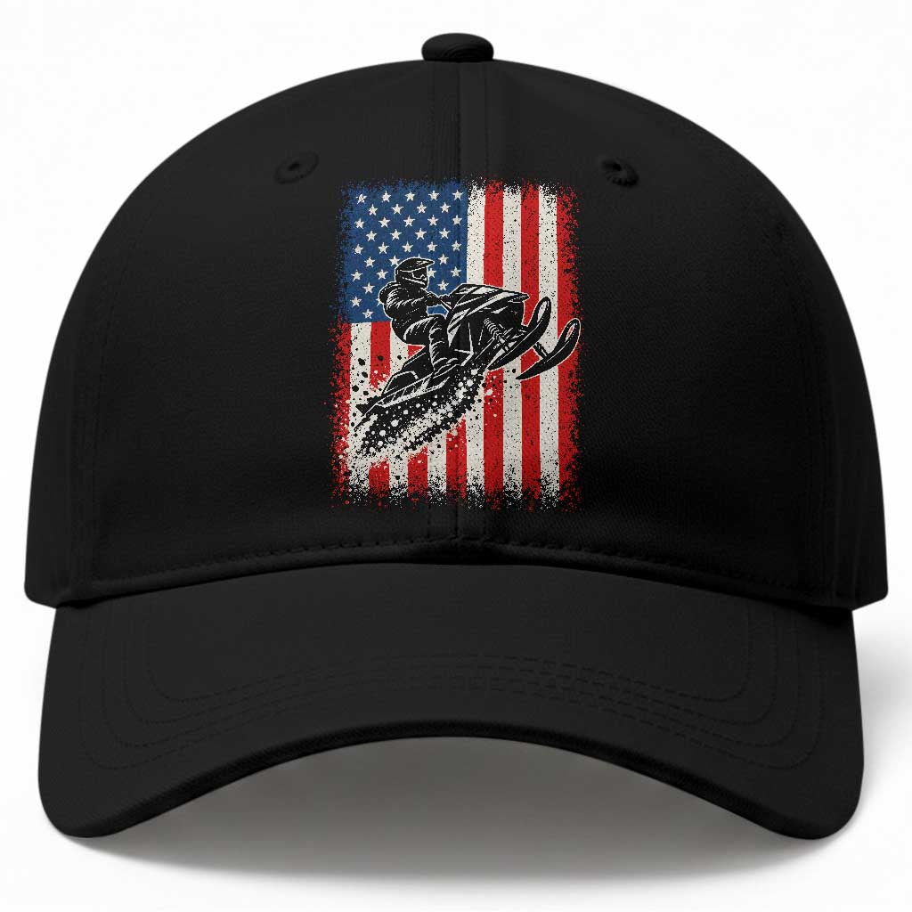 American Flag Snowmobile Baseball Cap Snowmobile Riding Winter Outdoor Extreme Sports