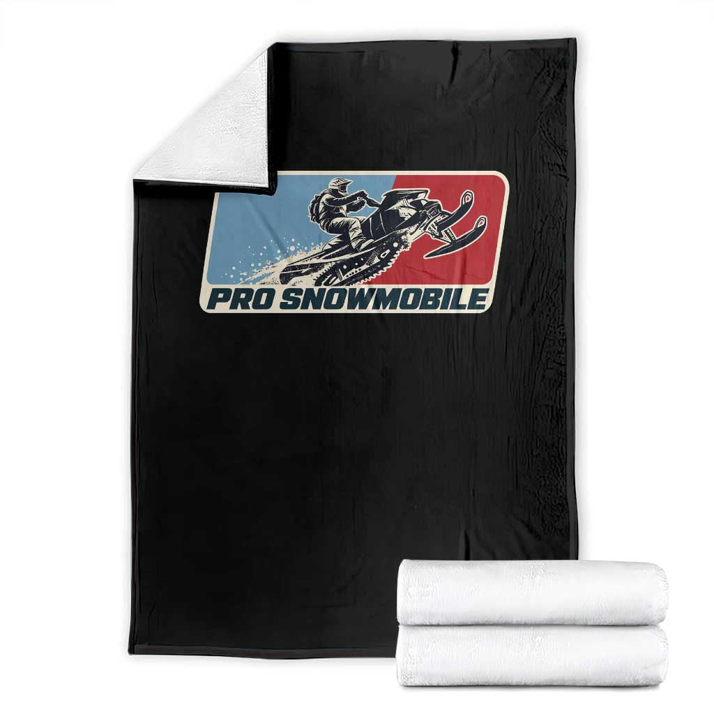 Pro Snowmobile Winter Sports Rider Throw Blanket Distressed Outdoor Snowmobiling Adventure
