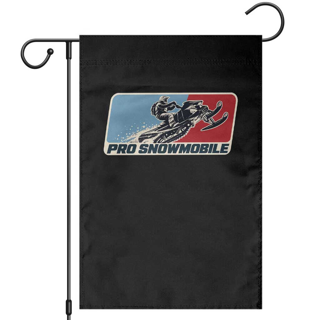 Pro Snowmobile Winter Sports Rider Garden Flag Distressed Outdoor Snowmobiling Adventure