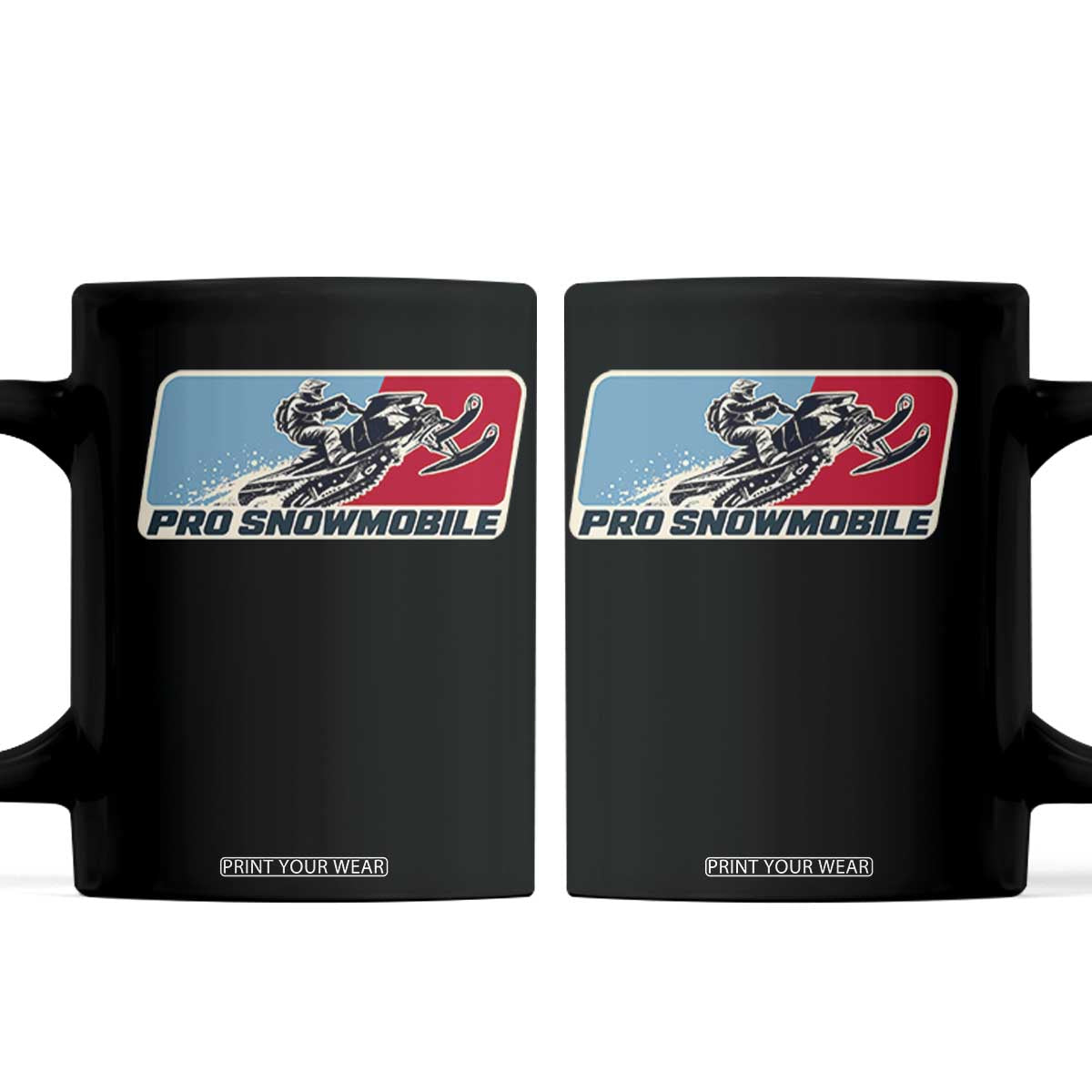 Pro Snowmobile Winter Sports Rider Coffee Mug Distressed Outdoor Snowmobiling Adventure