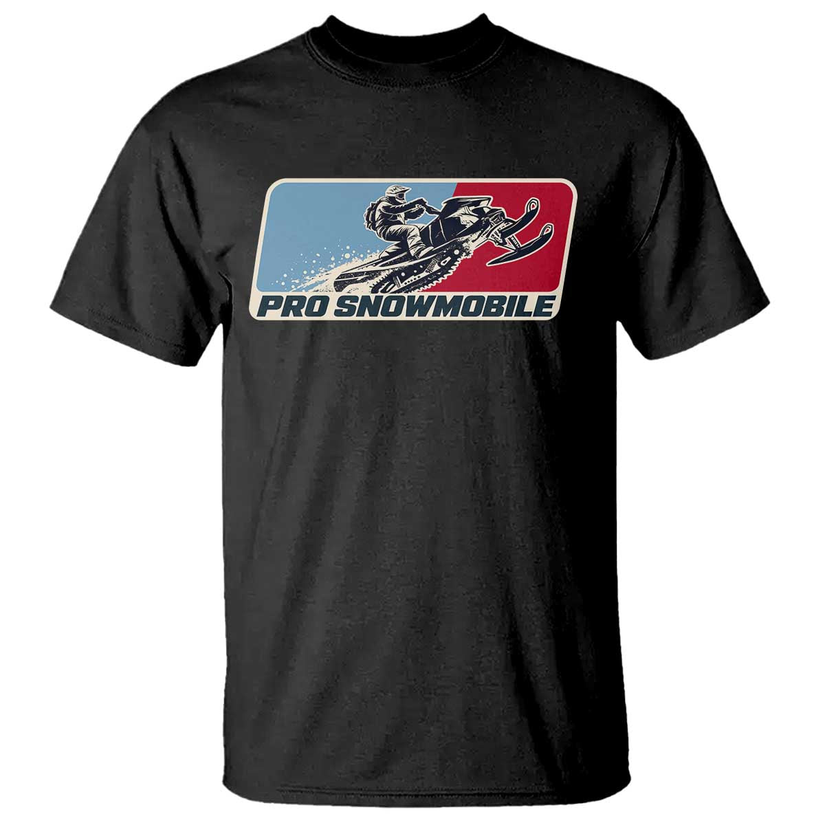 Pro Snowmobile Winter Sports Rider T Shirt Distressed Outdoor Snowmobiling Adventure