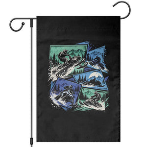 Extreme Snowmobiling Garden Flag Retro Neon Outdoor Mountain Adventure Aesthetic