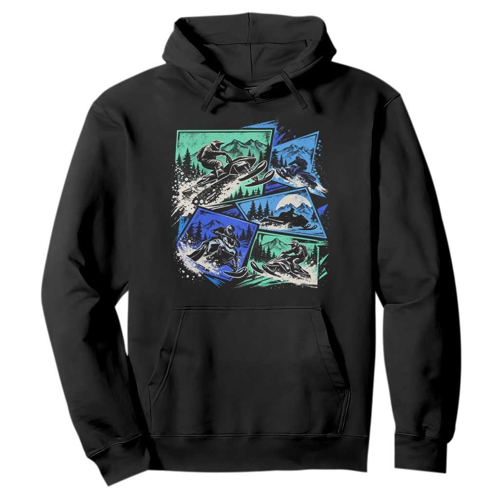 Extreme Snowmobiling Hoodie Retro Neon Outdoor Mountain Adventure Aesthetic