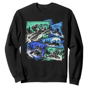 Extreme Snowmobiling Sweatshirt Retro Neon Outdoor Mountain Adventure Aesthetic
