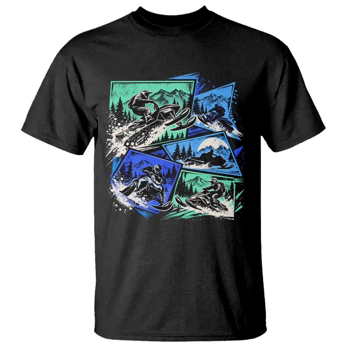 Extreme Snowmobiling T Shirt Retro Neon Outdoor Mountain Adventure Aesthetic