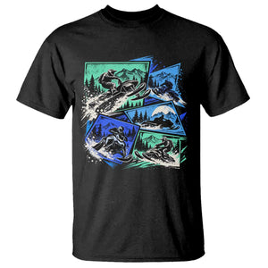 Extreme Snowmobiling T Shirt Retro Neon Outdoor Mountain Adventure Aesthetic