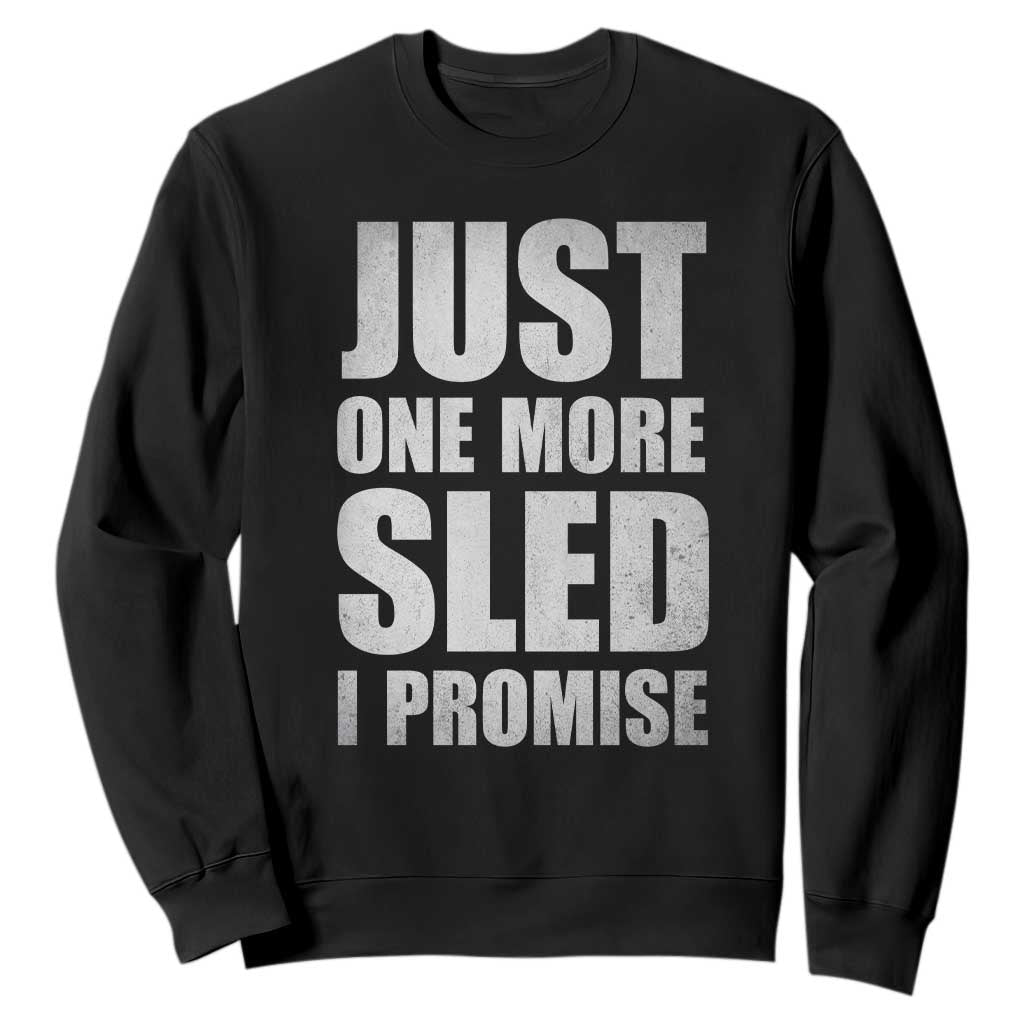 Funny Snowmobiling Just One More Sled I Promise Sweatshirt Vintage Sled Lover Outdoor Adventure Aesthetic