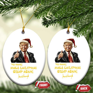 Personalized Trump 2024 Christmas Ornament Custom Name Make Xmas Great Again TS10 Oval White Print Your Wear