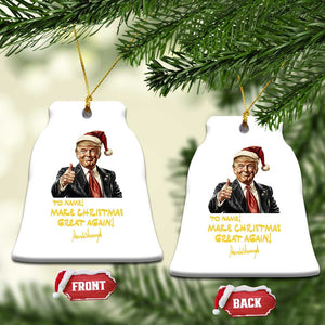 Personalized Trump 2024 Christmas Ornament Custom Name Make Xmas Great Again TS10 Bell Flake White Print Your Wear