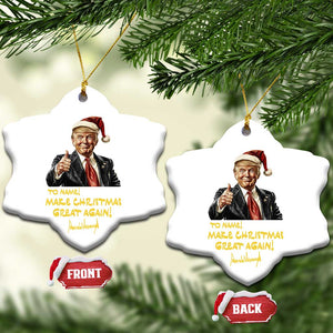 Personalized Trump 2024 Christmas Ornament Custom Name Make Xmas Great Again TS10 Snow Flake White Print Your Wear