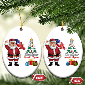 Trump 2024 Christmas Ornament Make America Great Again Funny Santa Claus 2024 TS10 Oval White Print Your Wear