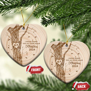 Personalized Couples Gift Christmas Ornament Custom Name Letter I Wood Marry You All Over Again Anniversary Wedding TS10 Heart Wood Print Your Wear