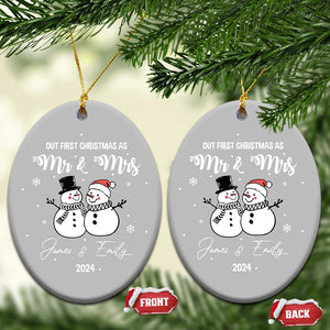 Personalized Mr Mrs Christmas Ornament 2024 Custom Name Our First Xmas Together Wedding Gifts for Couples TS10 Oval Grey Print Your Wear