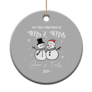 Personalized Mr Mrs Christmas Ornament 2024 Custom Name Our First Xmas Together Wedding Gifts for Couples TS10 Print Your Wear