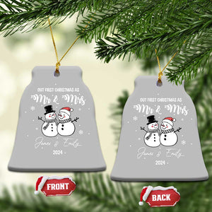 Personalized Mr Mrs Christmas Ornament 2024 Custom Name Our First Xmas Together Wedding Gifts for Couples TS10 Bell Flake Grey Print Your Wear