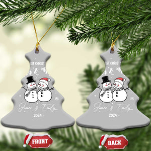 Personalized Mr Mrs Christmas Ornament 2024 Custom Name Our First Xmas Together Wedding Gifts for Couples TS10 Christmas Tree Grey Print Your Wear