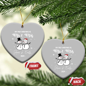 Personalized Mr Mrs Christmas Ornament 2024 Custom Name Our First Xmas Together Wedding Gifts for Couples TS10 Heart Grey Print Your Wear