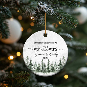 Personalized Mr Mrs Christmas Ornament Custom Name Our First Xmas Together Wedding Gifts for Couples TS10 Print Your Wear