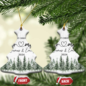 Personalized Mr Mrs Christmas Ornament Custom Name Our First Xmas Together Wedding Gifts for Couples TS10 Christmas Tree Marbel Print Your Wear