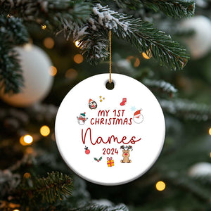 Personalized Baby's First Christmas Ornament 2024 Custom Name Keepsake Xmas Decoration TS10 Print Your Wear