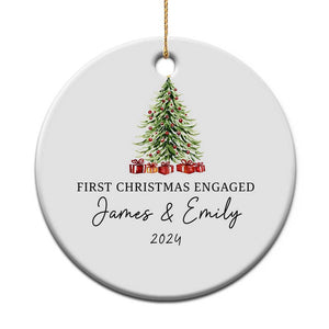 Personalized First Xmas Engaged Christmas Ornament Custom Name Keepsake Gifts for Couple TS10 Print Your Wear