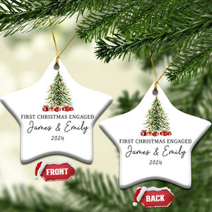 Personalized First Xmas Engaged Christmas Ornament Custom Name Keepsake Gifts for Couple TS10 Star White Print Your Wear