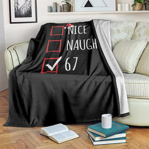 67 Christmas Throw Blanket Funny Nice Naughty Six Seven 6 7 Meme Brain Rot TS10 Print Your Wear