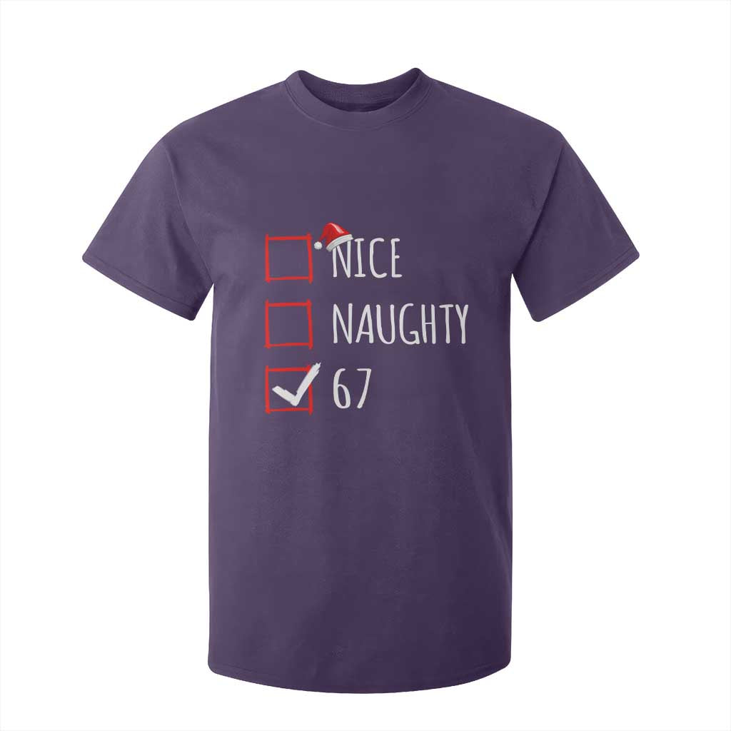 67 Christmas T Shirt For Kid Funny Nice Naughty Six Seven 6 7 Meme Brain Rot TS10 Purple Print Your Wear