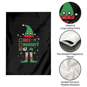 67 Christmas Garden Flag Funny Six Seven Meme Brainrot Nice Naughty 6 7 Elf Custome TS10 Print Your Wear