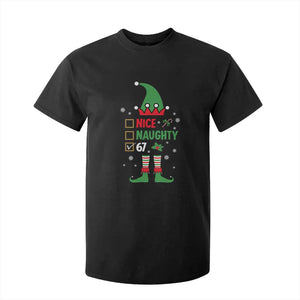 67 Christmas T Shirt For Kid Funny Six Seven Meme Brainrot Nice Naughty 6 7 Elf Custome TS10 Black Print Your Wear