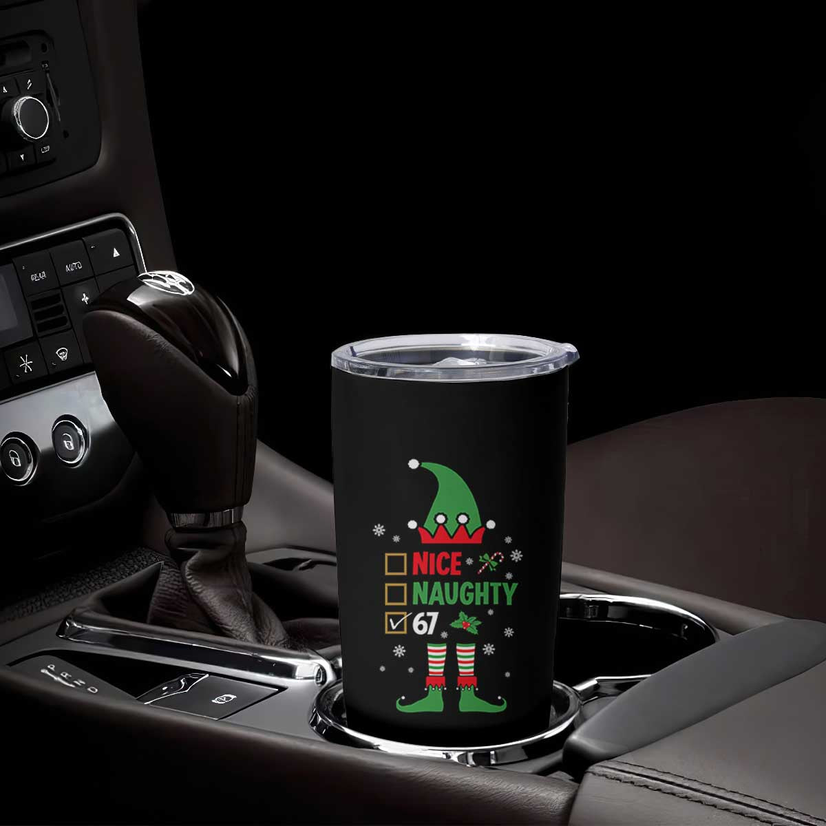 67 Christmas Tumbler Cup Funny Six Seven Meme Brainrot Nice Naughty 6 7 Elf Custome TS10 Print Your Wear