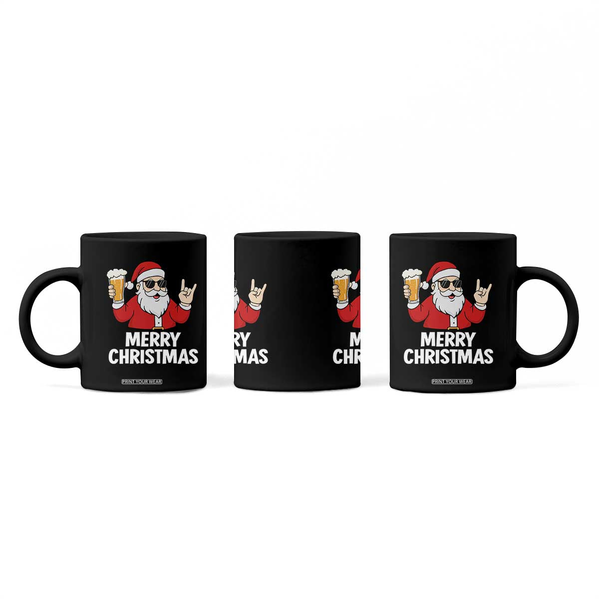 Merry Christmas Funny Santa Drinking Beer Coffee Mug TS10 Print Your Wear