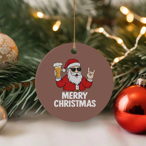 Merry Christmas Funny Santa Drinking Beer Ceramic Ornament TS10 1pc Mocha Print Your Wear