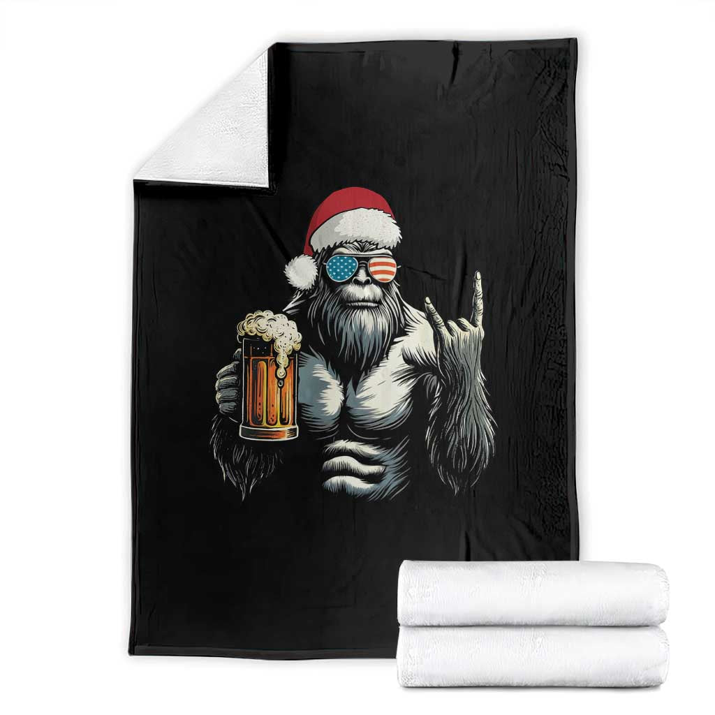 Bigfoot Christmas Throw Blanket Most Wonderful Xmas Sasquatch Beer TS10 Black Print Your Wear