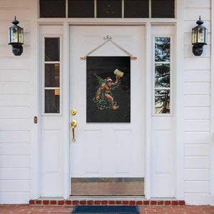 Santa Bigfoot Christmas Tree Garden Flag Xmas Lights Funny Sasquatch Beer TS10 Print Your Wear
