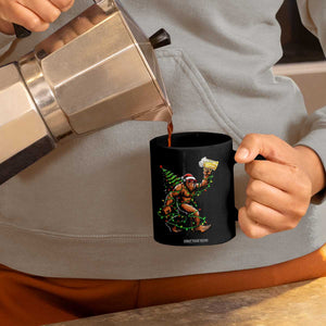 Santa Bigfoot Christmas Tree Coffee Mug Xmas Lights Funny Sasquatch Beer TS10 Print Your Wear
